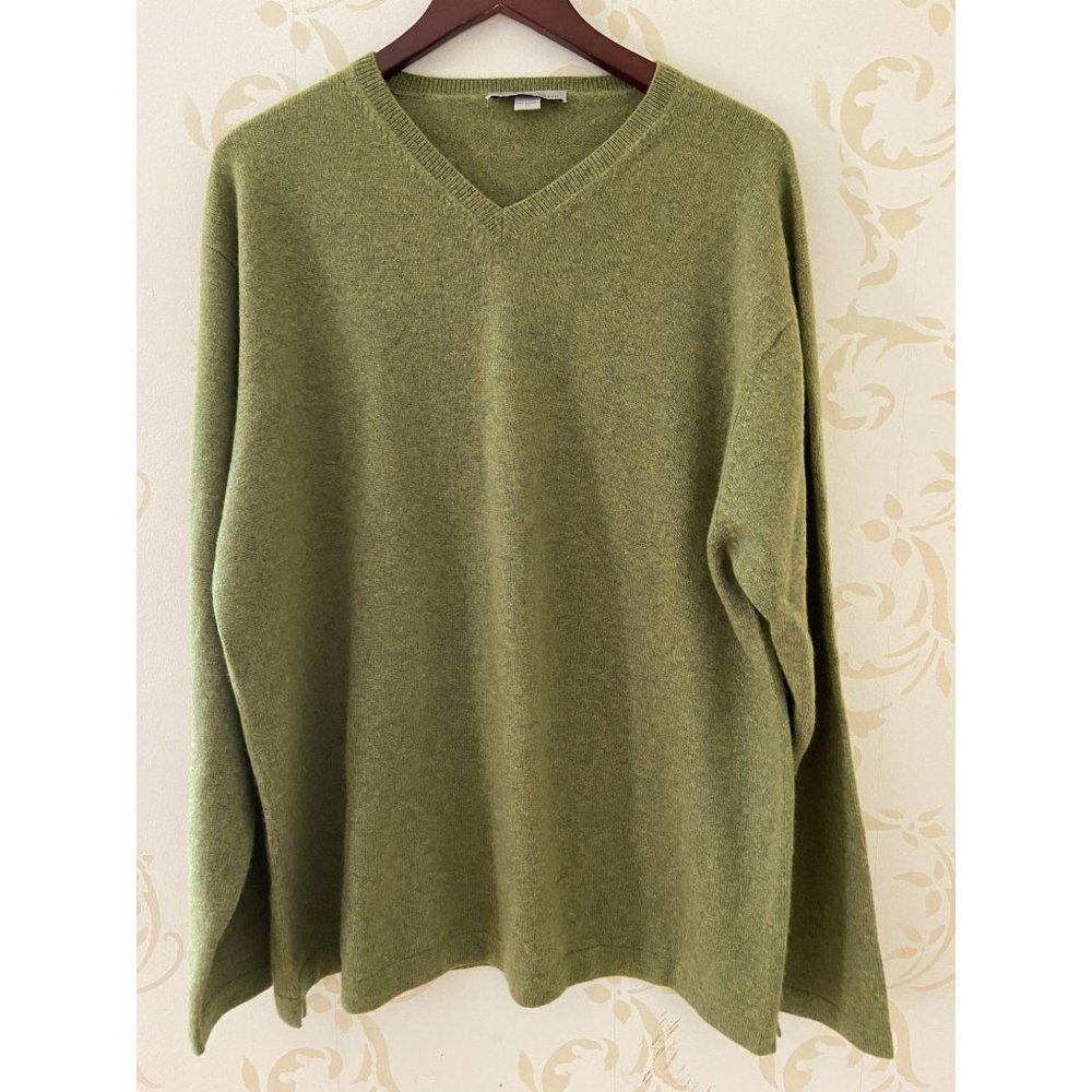 Men's XL Kinross Cashmere 100% Cashmere Green Sweater